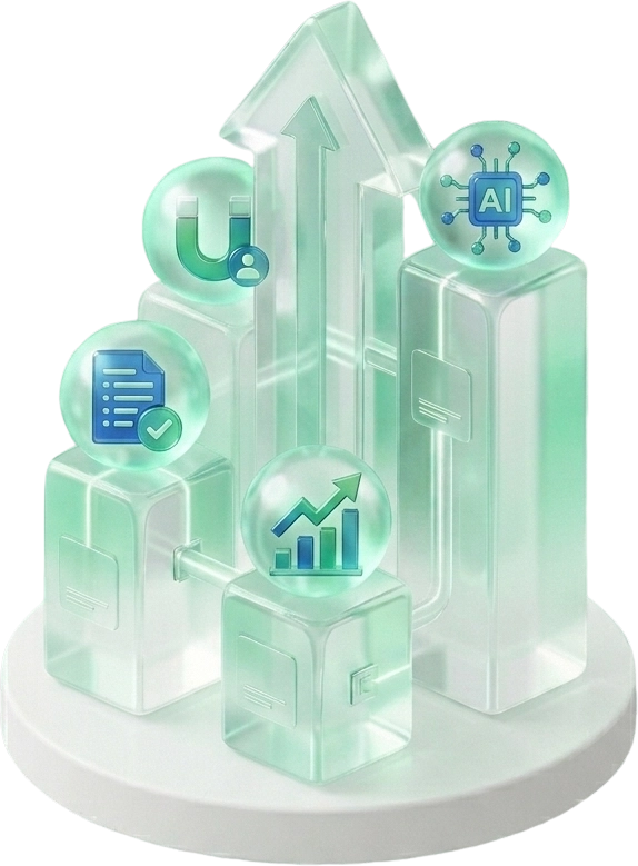 Real Estate Growth System — los cuatro pilares interconectados